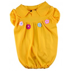 Bloemen top Amber in geel en roze Bloemen top Amber in geel en roze