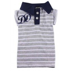 Polo gestreept in blauw en grijs Polo gestreept in blauw en grijs